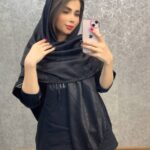 عکس محصول روسری کوپرا مشکی نگین مرواریدی