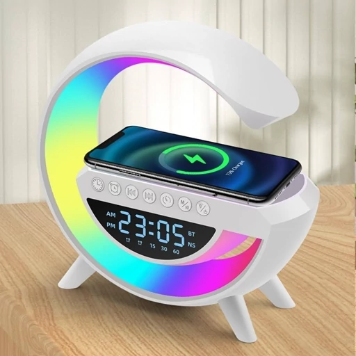 عکس محصول شارژر وایرلس و اسپیکر و ساعت دیجیتالی و چراغ BT-3401