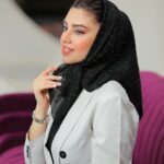عکس محصول روسری مینی اسکارف اسلپ نگین دار