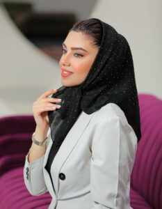 عکس محصول روسری مینی اسکارف اسلپ نگین دار