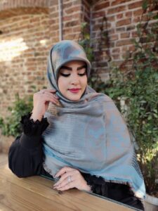 عکس محصول روسری نخ ابریشم ژاکارد دو رو