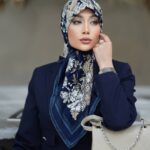 عکس محصول روسری قواره کوتاه ابریشم توییل