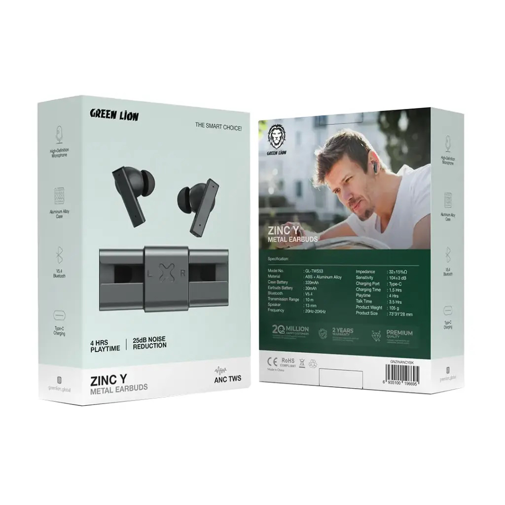 عکس محصول ایرپاد گرین لاین مدل GREEN LION ZINC Y METAL EARBUDS
