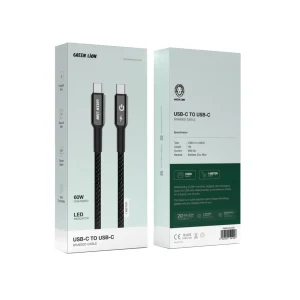 عکس محصول کابل شارژ گرین لاین دو سر تایپ سی مدل USB-C TO USB-C BRAIDED CABLE (TYPE-C TO TYPE-C)