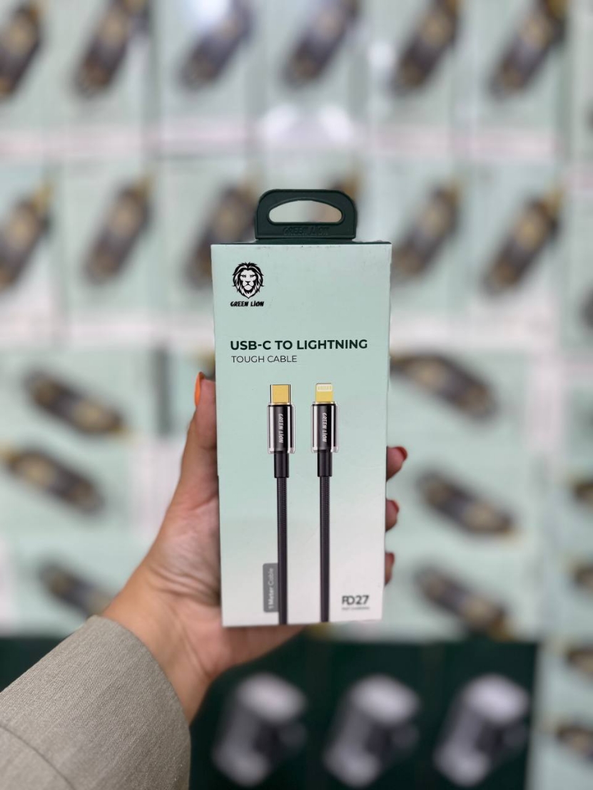 عکس محصول کابل شارژ گرین لاین تایپ سی به لایتنینگ مدل USB-C TO LIGHTNING TOUGH CABLE