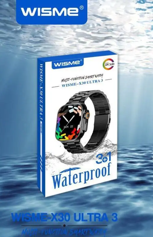 ساعت هوشمند ویسمی مدل WISME-X30 ULTRA 3 دارای سه بند و استاندارد ضد آب