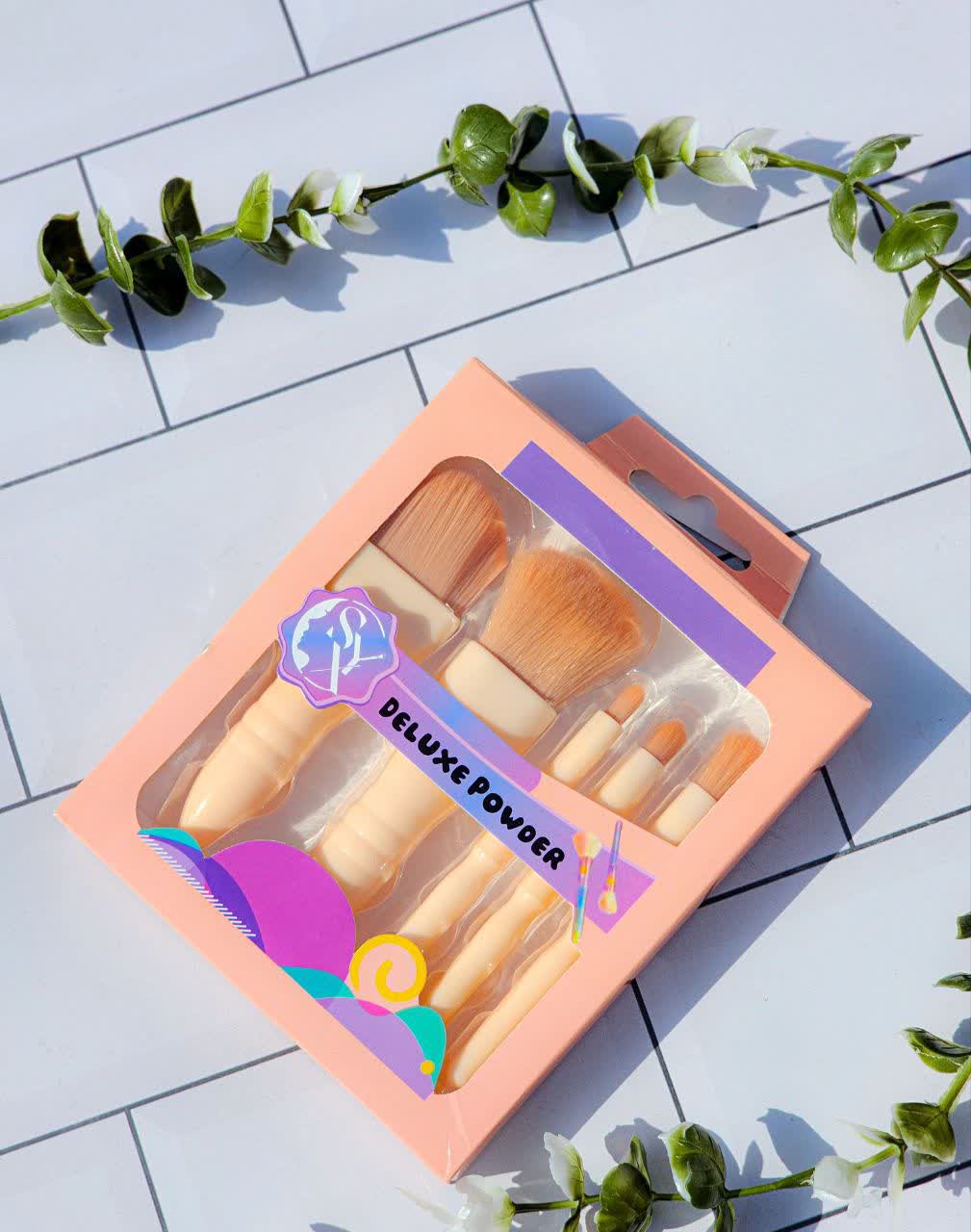 ست براش 5 تکه پاستیلی DELUXE POWDER