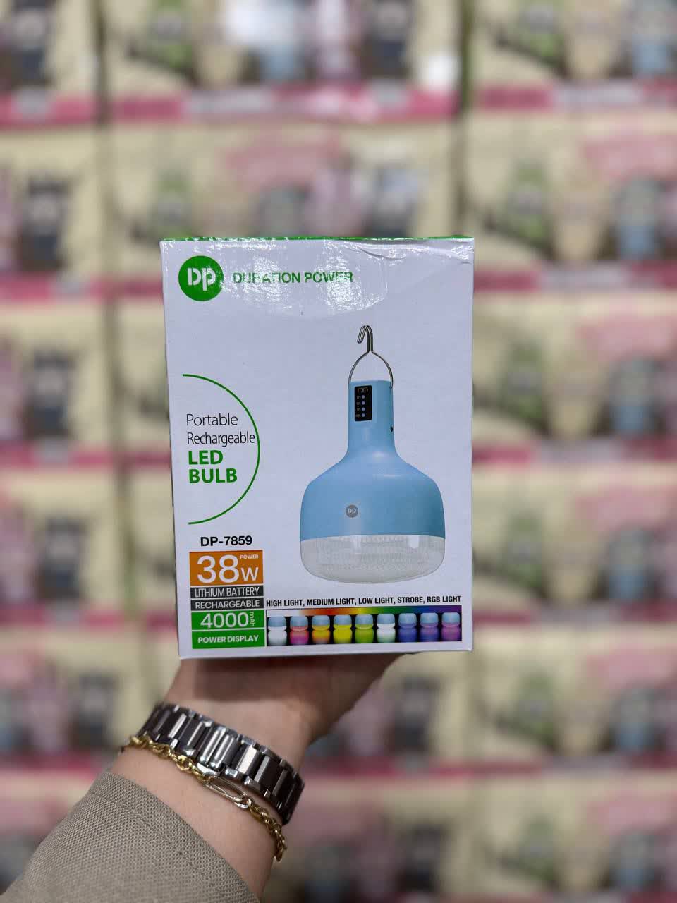 چراغ و لامپ کمپینگ شارژی آویز دار 38 وات مدل DP-7859 وارداتی