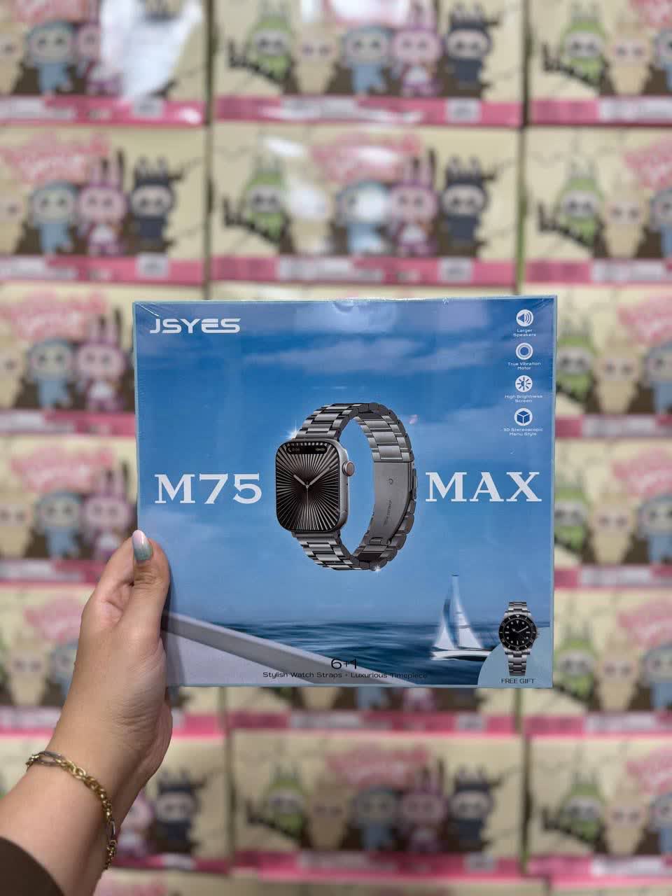 پک ساعت هوشمند دارای 6 بند متنوع JSYES M75 MAX به همراه ساعت مچی عقربه ای