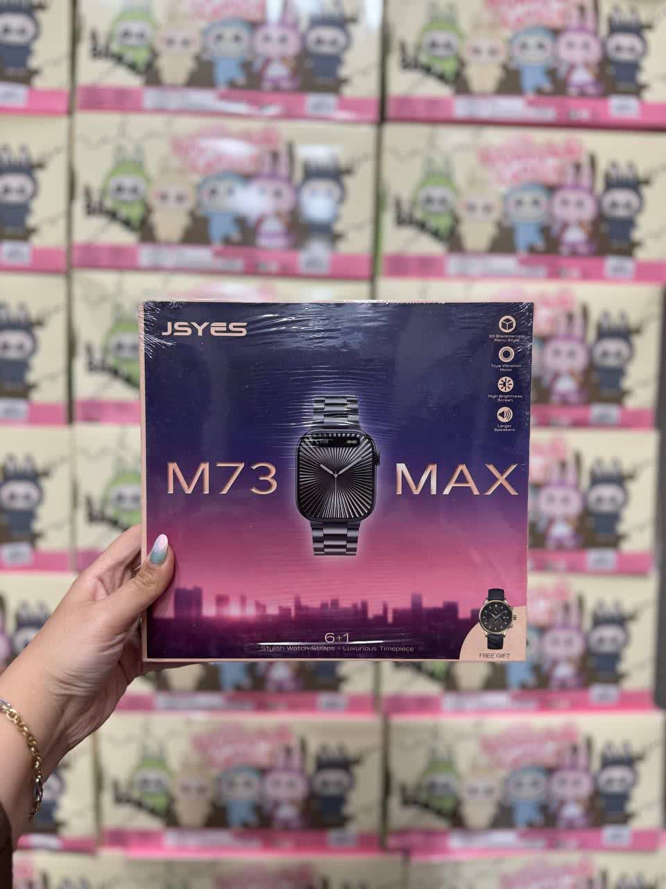 پک ساعت هوشمند مدل JSYES M73 MAX دارای 6 بند متنوع و ساعت مچی عقربه ای هدیه