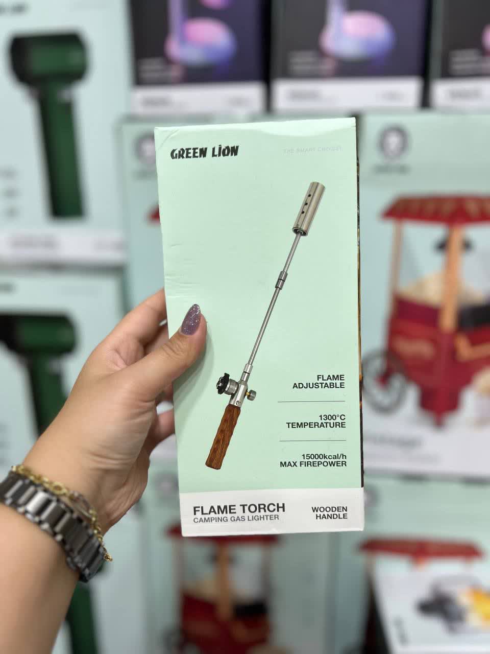 شعله افکن و مشعل گازی فندکی کمپینگ گرین لاین مدل GREEN LION FLAME TORCH اورجینال