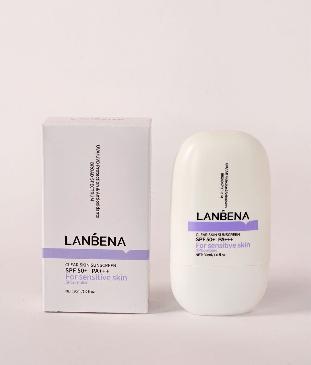 کرم ضد آفتاب شفاف کننده پوست لانبنا +++LANBENA Clear Skin Sunscreen SPF 50+ PA وارداتی
