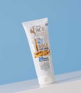 عکس محصول ماسک شاداب و شفاف و روشن کننده پوست صورت طلا تیوپی برند فری فیس FREE FACE اورجینال