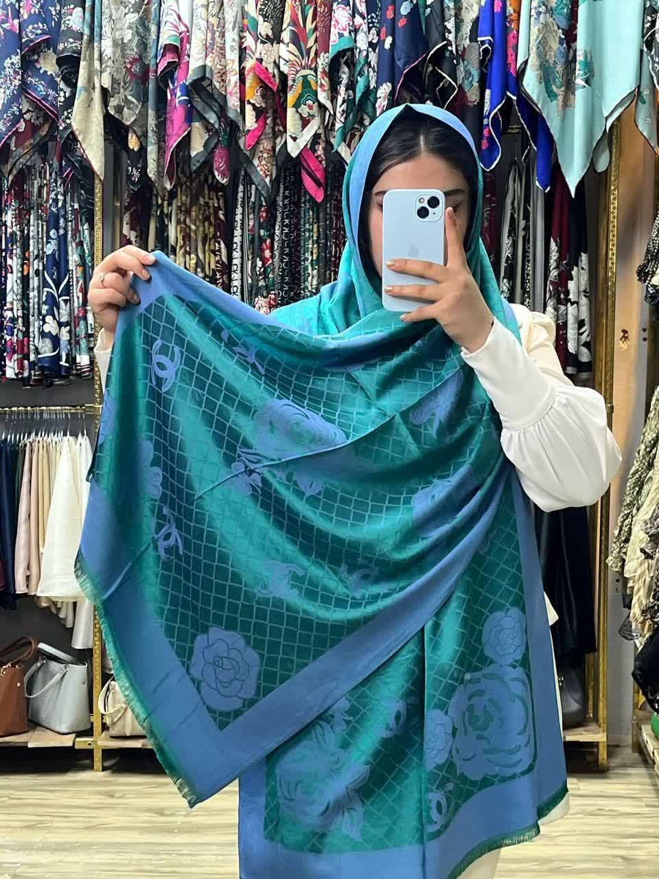 شال ابریشم ژاکارد دو رو وارداتی