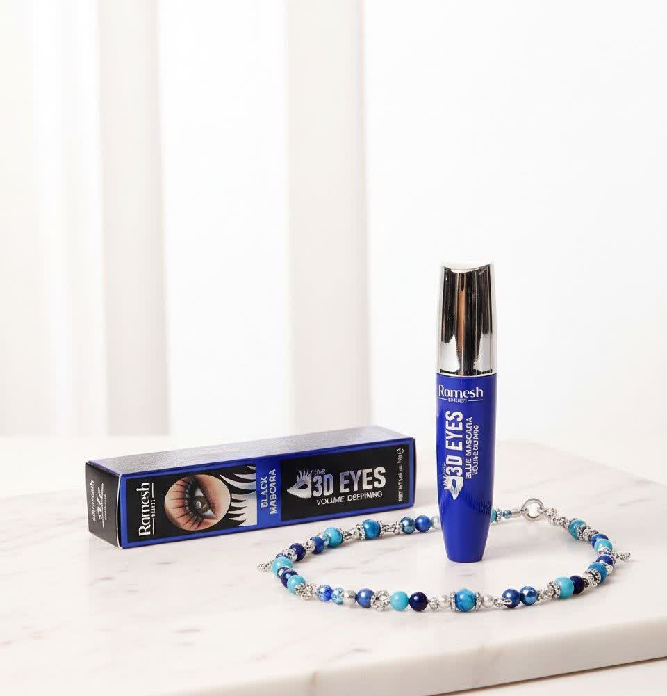 عکس محصول ریمل مشکی فرچه ژله ای رامش Ramesh مدل Ramesh 3D EYES Mascara Blue نسخه وارداتی
