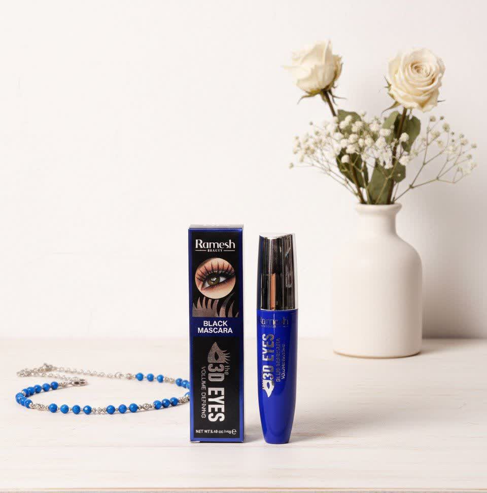 عکس محصول ریمل مشکی فرچه ژله ای رامش Ramesh مدل Ramesh 3D EYES Mascara Blue نسخه وارداتی