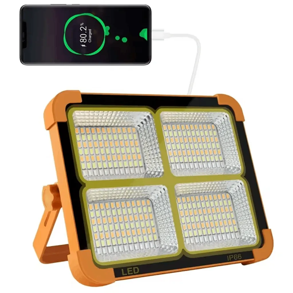 چراغ پروژکتور سولار شارژی و خورشیدی 1200 وات SOLAR LED مهتابی و آفتابی دارای قابلیت چراغ پلیسی وارداتی