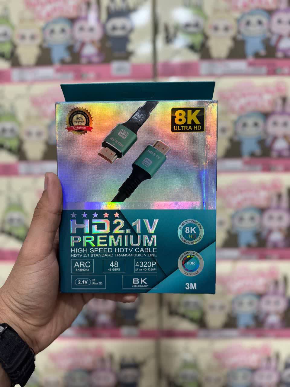 کابل HDMI 8K ULTRA HD سه متری مدل HD2.1V PREMIUM اورجینال وارداتی