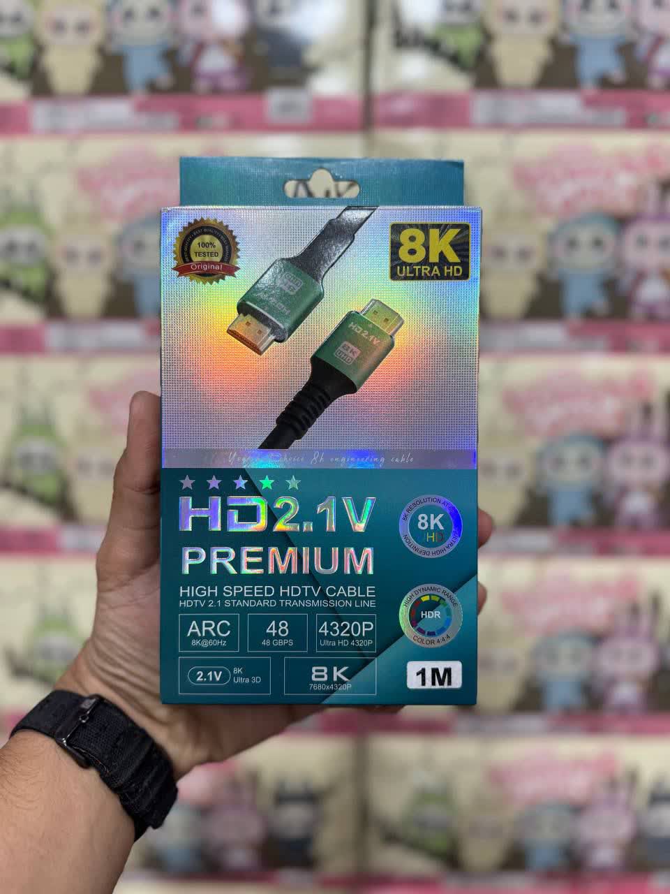 کابل HDMI 8K ULTRA HD یک متری مدل HD2.1V PREMIUM اورجینال وارداتی