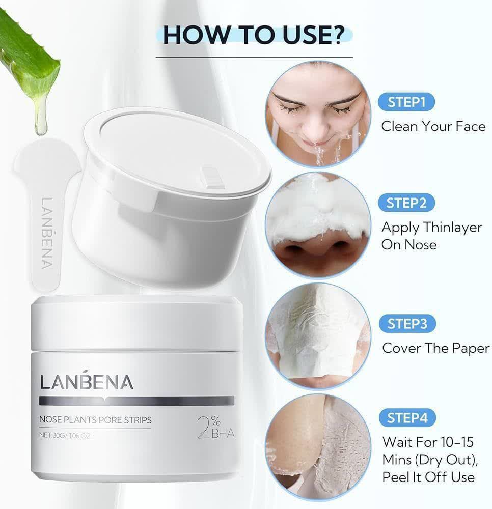 ماسک پاک کننده منافذ و جوش های سرسیاه بینی (سایز بزرگ ) لانبنا LANBENA LB628 اورجینال وارداتی