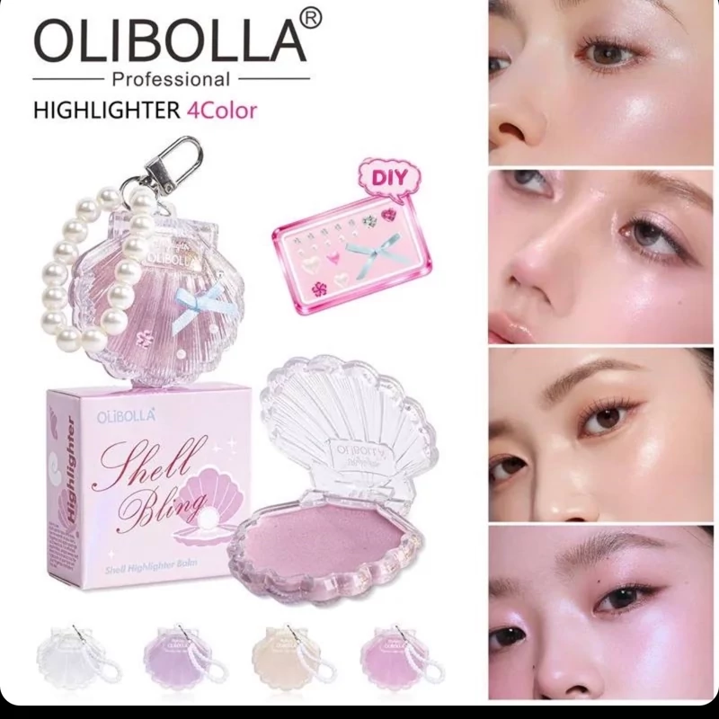 هایلایتر بالم صدفی اولی بولا OLIBOLLA SHELL HIGHLIGHTER BALM آویز دار و برچسب دار اورجینال وارداتی